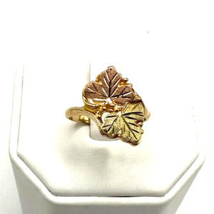 Estate 10K Gold Black Hills Leaves Grapes Ring Size 10 / 4g RI-162